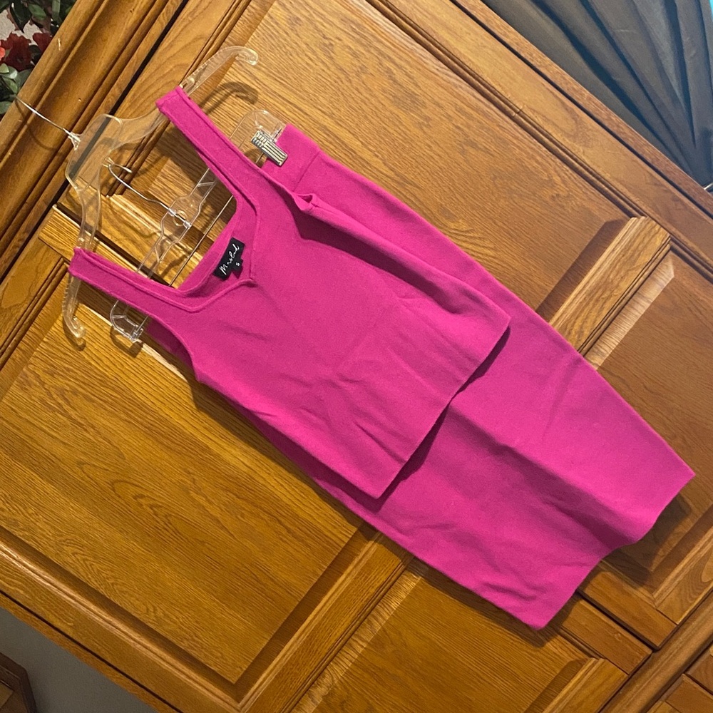 Marled Fuchsia Skirt Set